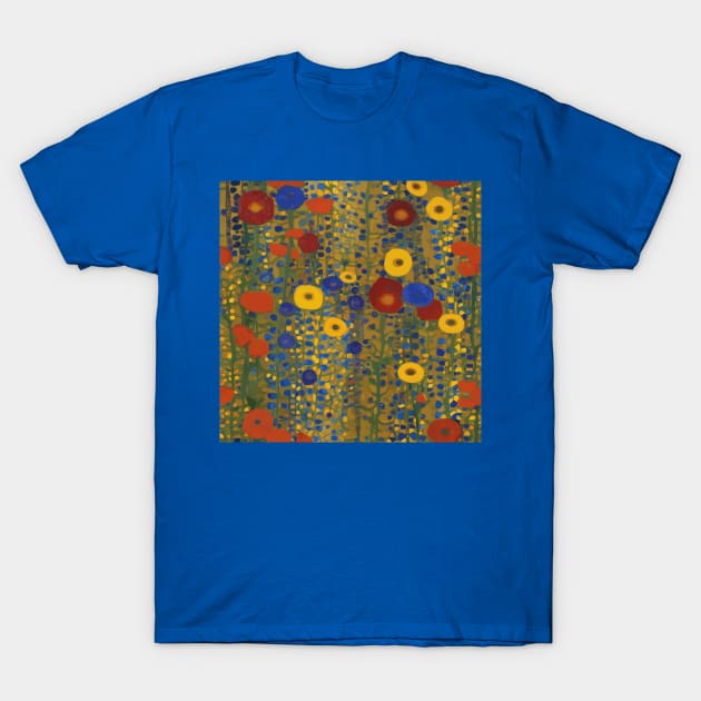 Colorful Abstract Flower Garden Wallpaper T-Shirt by bragova